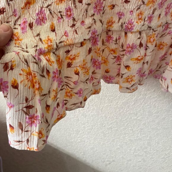 Lily Rose Babydoll Mini Dress XL Off-Shoulder Floral Smocked Cottagecore - Picture 12 of 13